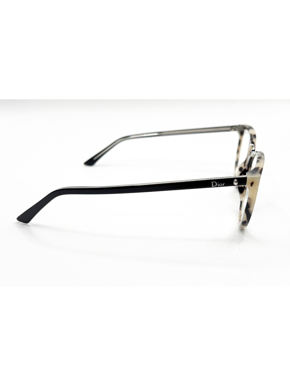 Dior Montaigne N33 Tfv White Havana Black Authentic Eyeglasses 52-15-140 - Picture 3 of 5